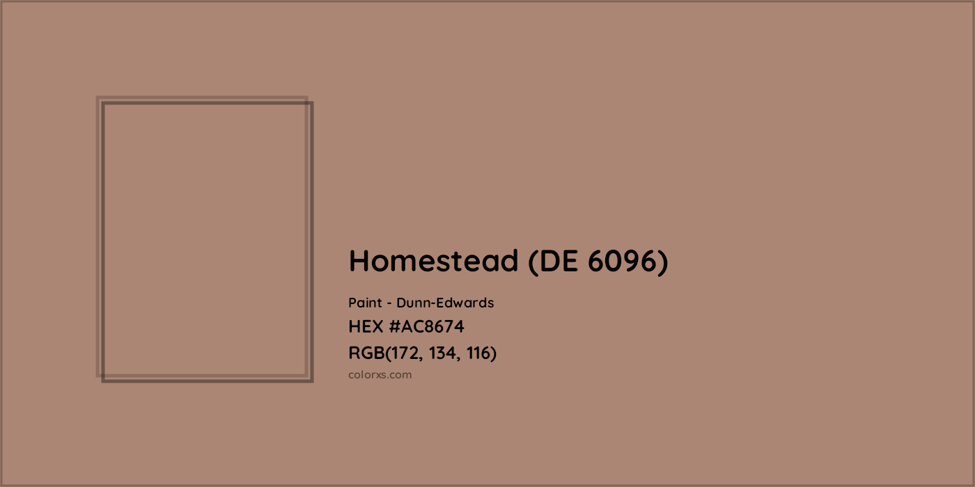 HEX #AC8674 Homestead (DE 6096) Paint Dunn-Edwards - Color Code