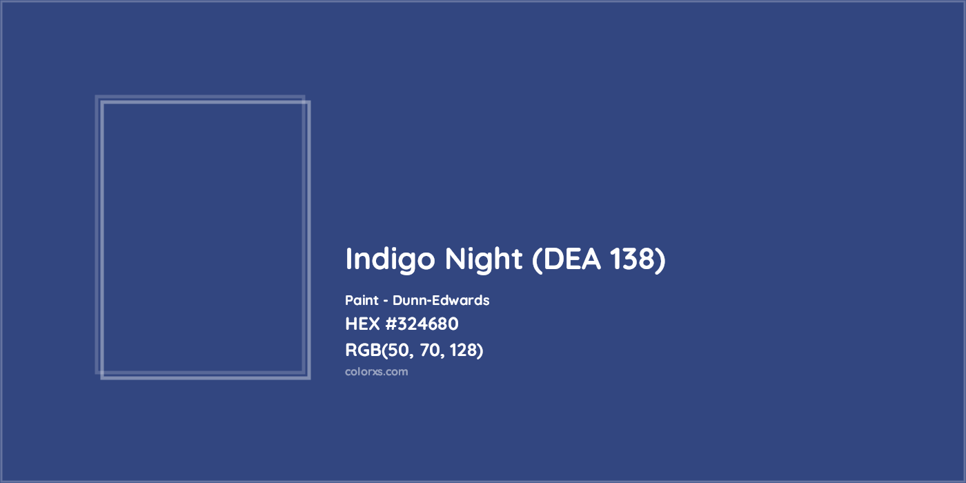 HEX #324680 Indigo Night (DEA 138) Paint Dunn-Edwards - Color Code