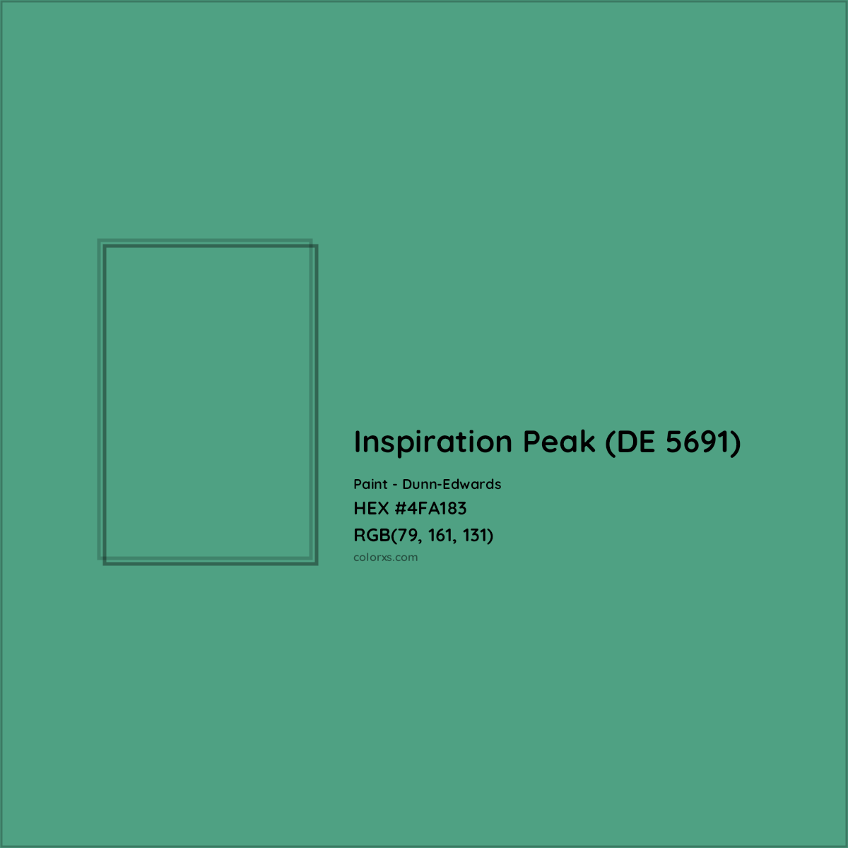 HEX #4FA183 Inspiration Peak (DE 5691) Paint Dunn-Edwards - Color Code