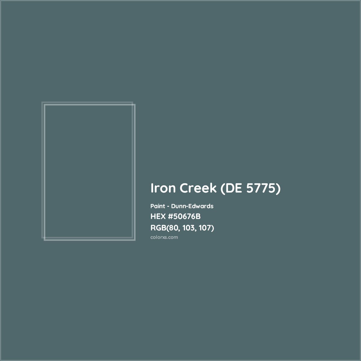 HEX #50676B Iron Creek (DE 5775) Paint Dunn-Edwards - Color Code
