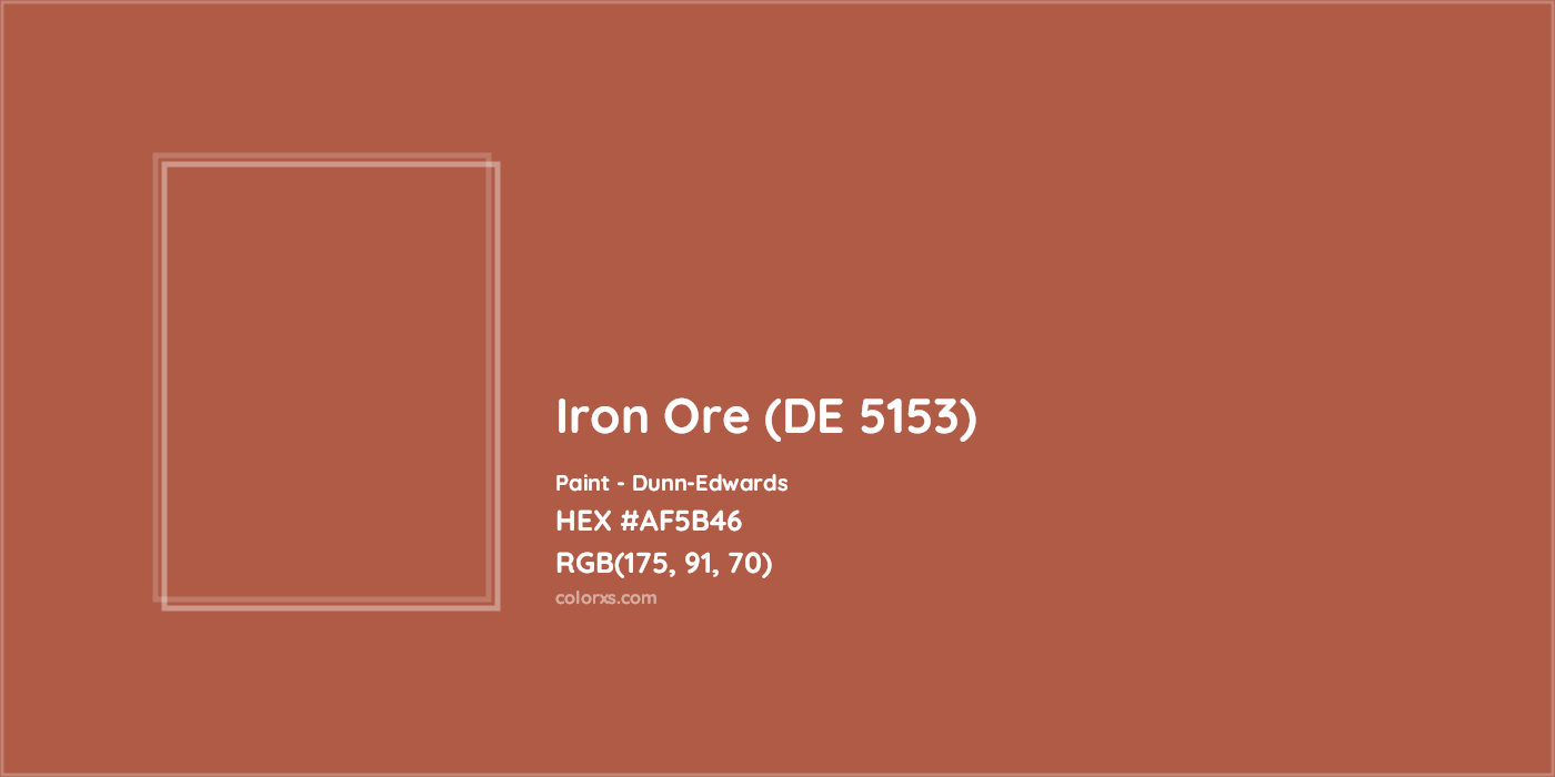HEX #AF5B46 Iron Ore (DE 5153) Paint Dunn-Edwards - Color Code