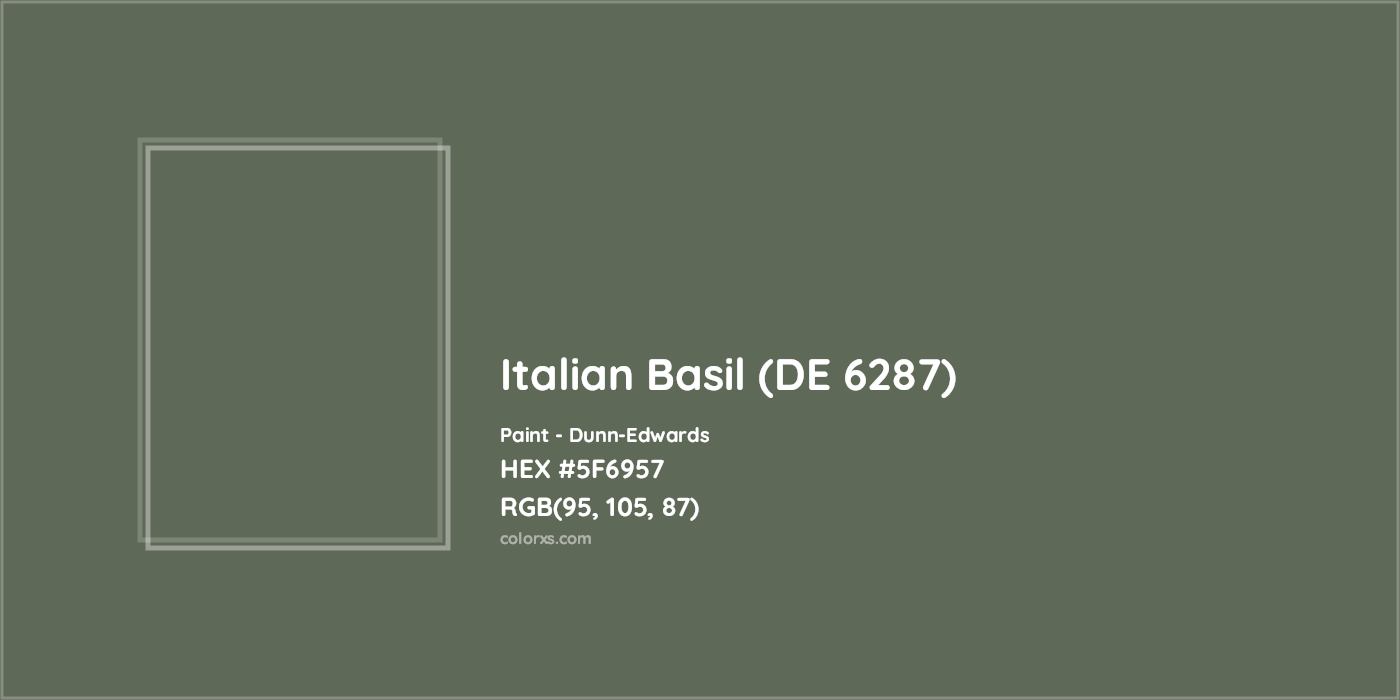 HEX #5F6957 Italian Basil (DE 6287) Paint Dunn-Edwards - Color Code