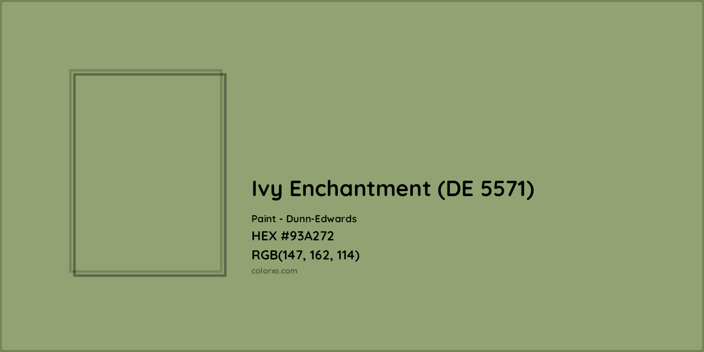 HEX #93A272 Ivy Enchantment (DE 5571) Paint Dunn-Edwards - Color Code