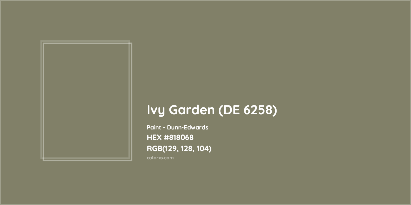 HEX #818068 Ivy Garden (DE 6258) Paint Dunn-Edwards - Color Code