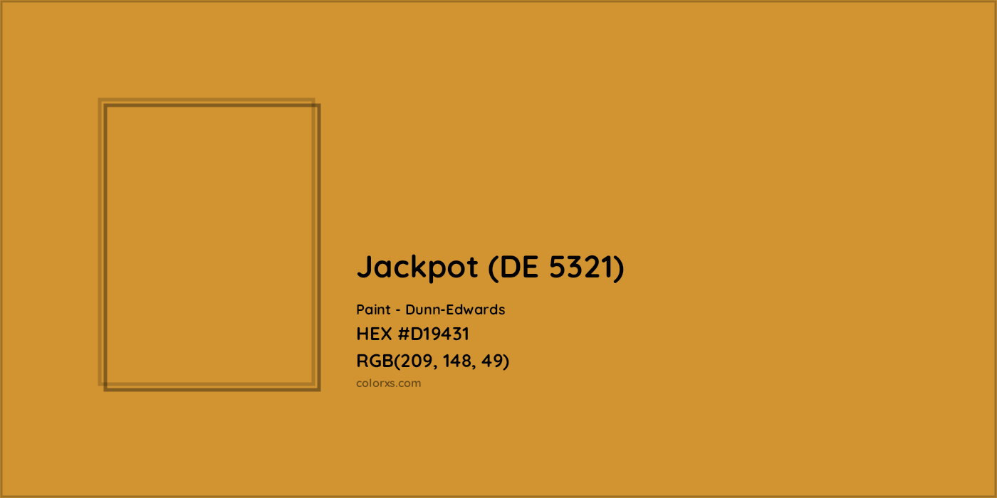 HEX #D19431 Jackpot (DE 5321) Paint Dunn-Edwards - Color Code