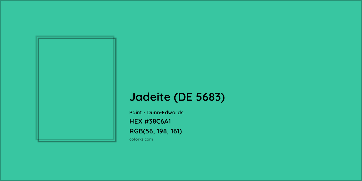 HEX #38C6A1 Jadeite (DE 5683) Paint Dunn-Edwards - Color Code