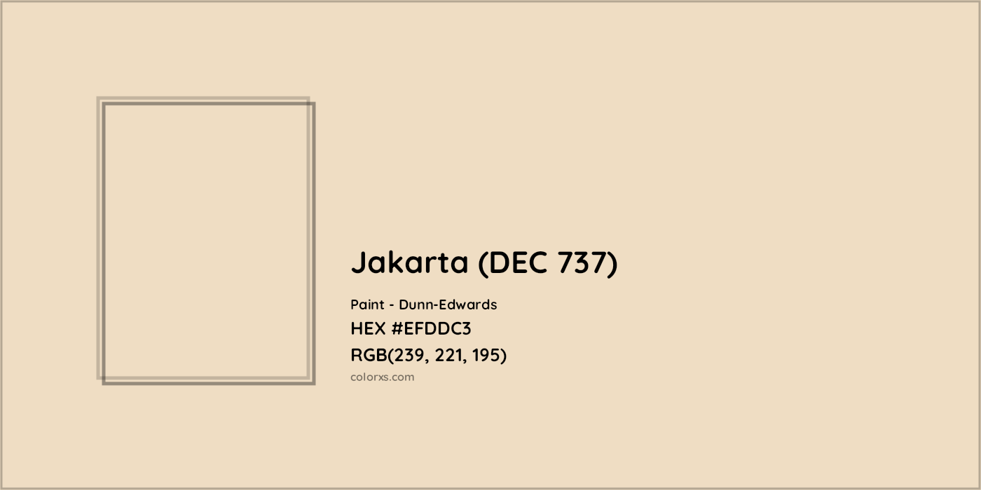HEX #EFDDC3 Jakarta (DEC 737) Paint Dunn-Edwards - Color Code