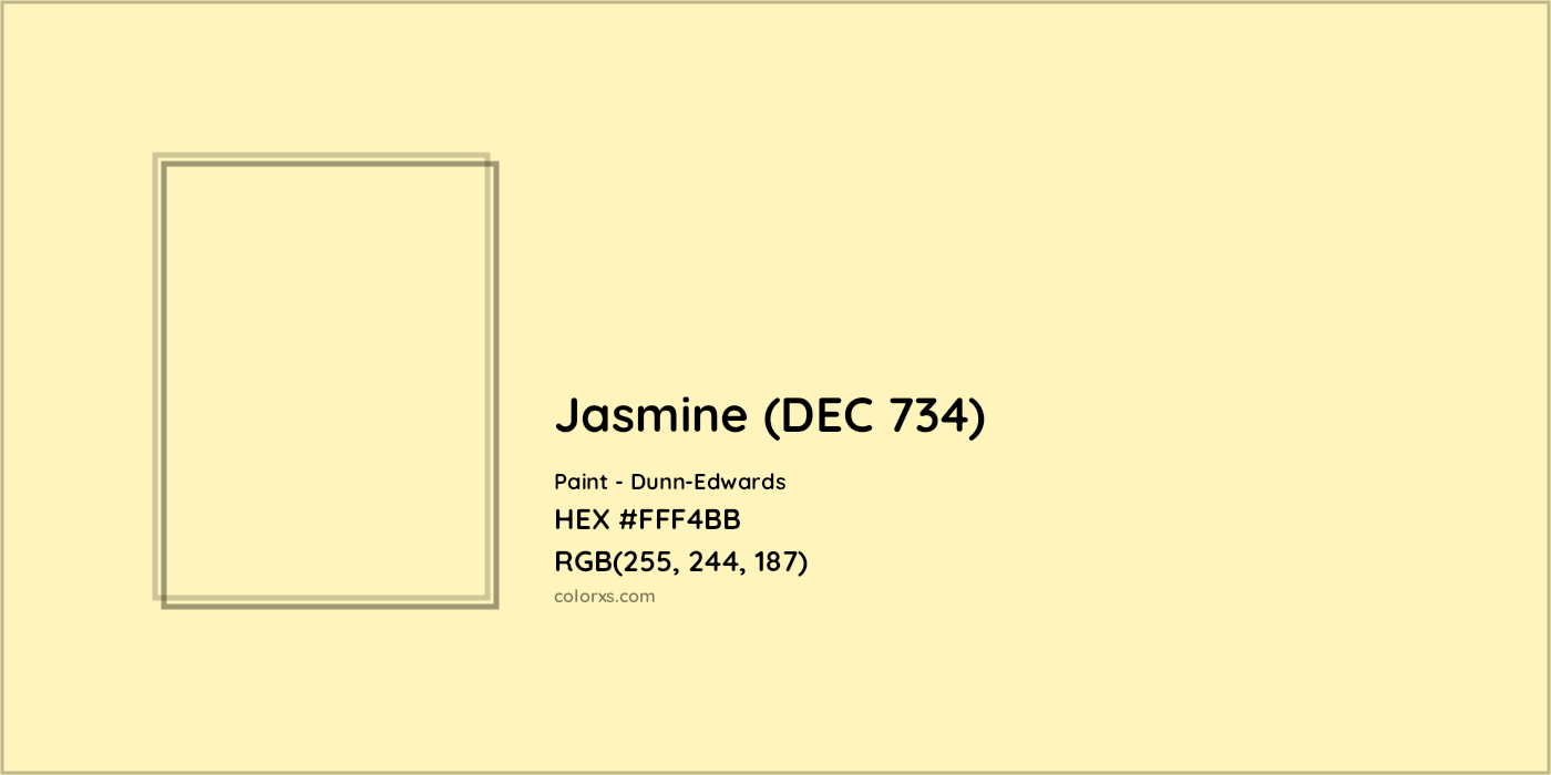 HEX #FFF4BB Jasmine (DEC 734) Paint Dunn-Edwards - Color Code