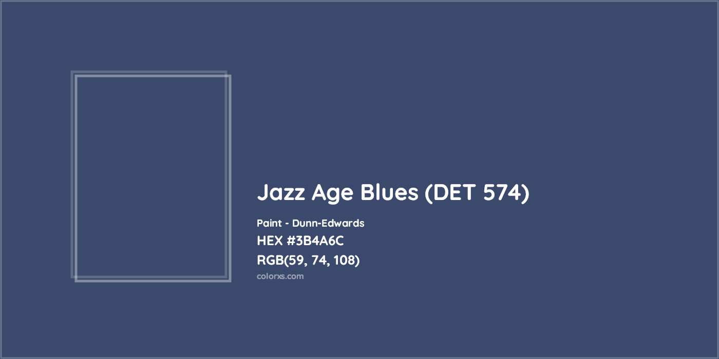 HEX #3B4A6C Jazz Age Blues (DET 574) Paint Dunn-Edwards - Color Code