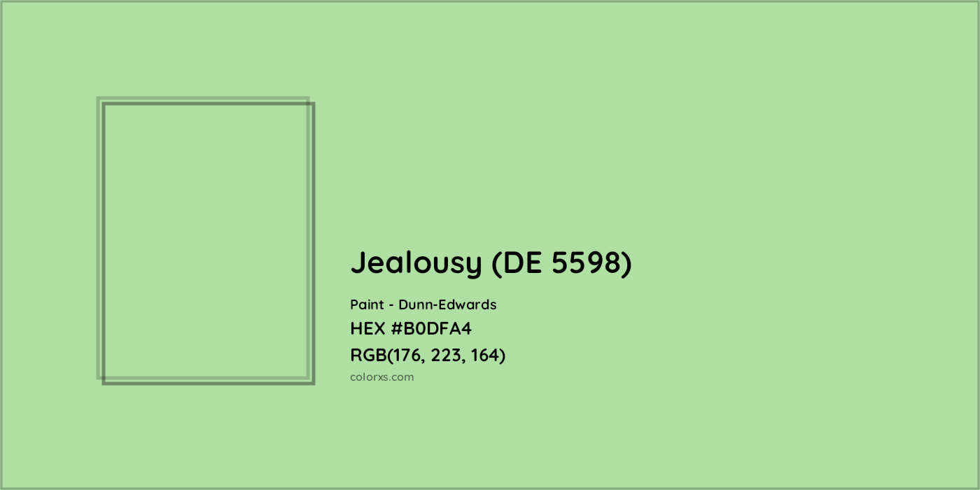 HEX #B0DFA4 Jealousy (DE 5598) Paint Dunn-Edwards - Color Code