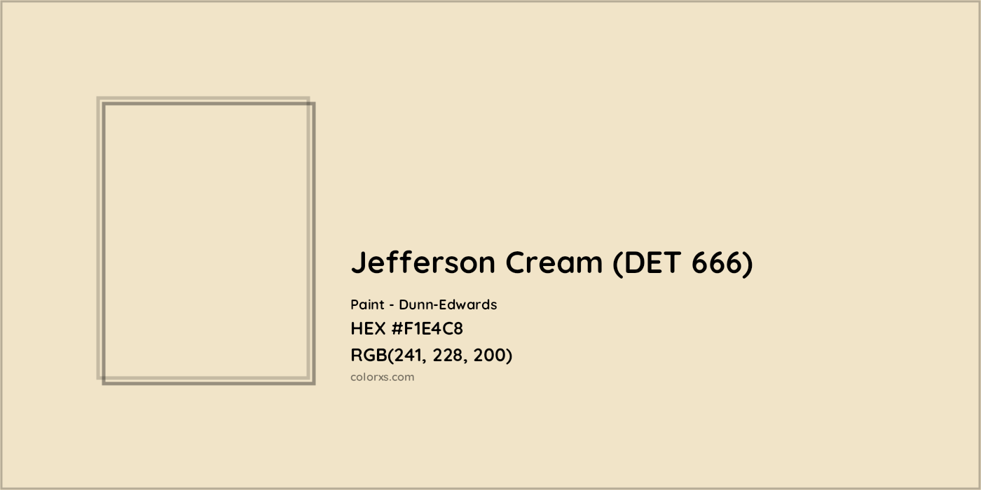 HEX #F1E4C8 Jefferson Cream (DET 666) Paint Dunn-Edwards - Color Code
