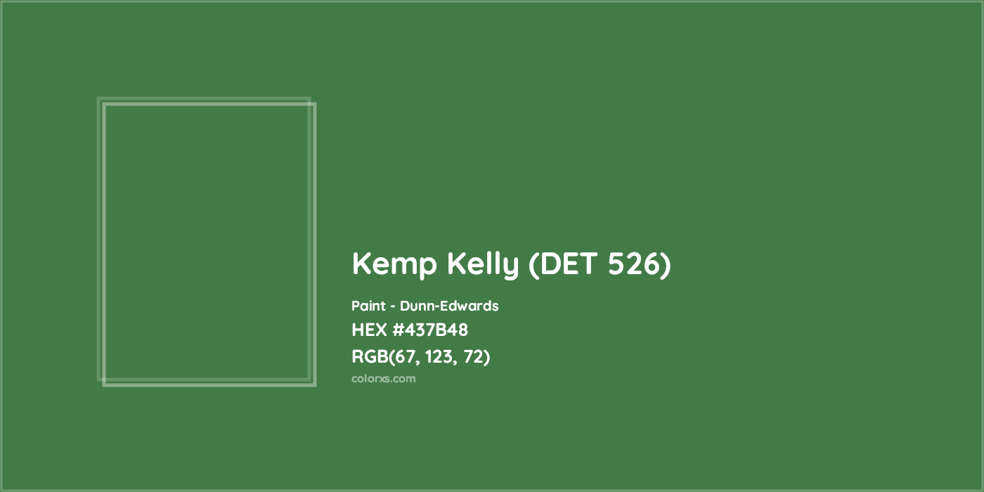 HEX #437B48 Kemp Kelly (DET 526) Paint Dunn-Edwards - Color Code