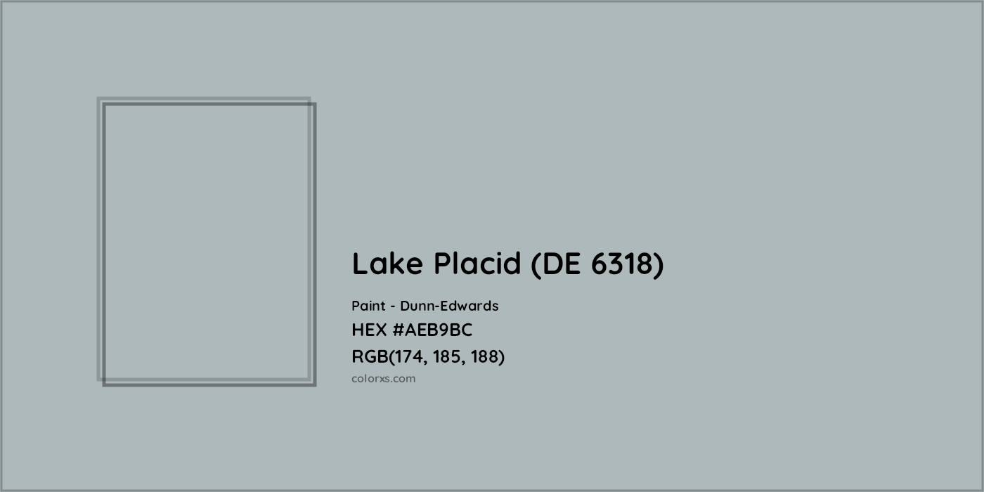 HEX #AEB9BC Lake Placid (DE 6318) Paint Dunn-Edwards - Color Code