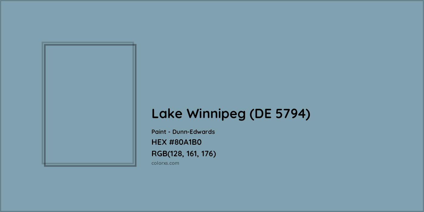 HEX #80A1B0 Lake Winnipeg (DE 5794) Paint Dunn-Edwards - Color Code