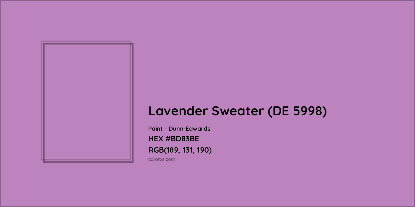 HEX #BD83BE Lavender Sweater (DE 5998) Paint Dunn-Edwards - Color Code