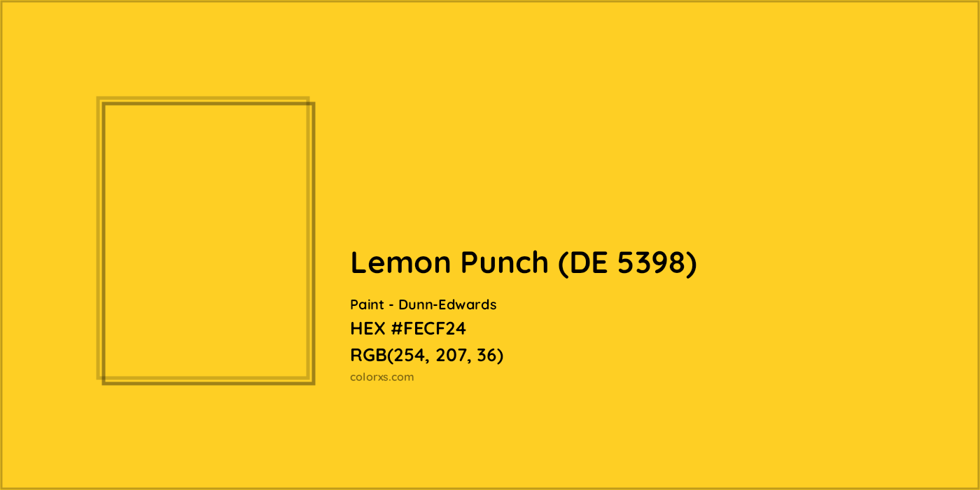 HEX #FECF24 Lemon Punch (DE 5398) Paint Dunn-Edwards - Color Code