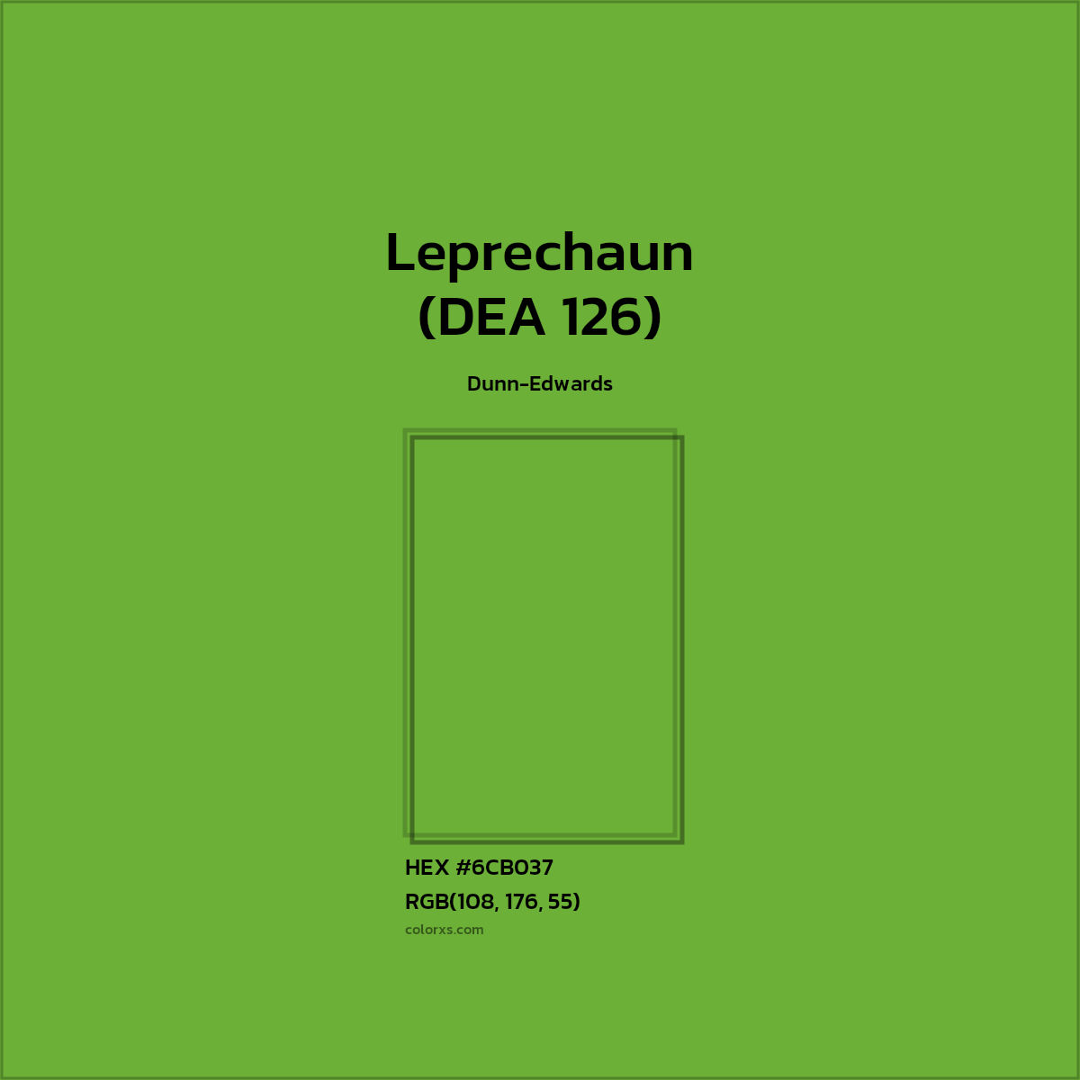 HEX #6CB037 Leprechaun (DEA 126) Paint Dunn-Edwards - Color Code