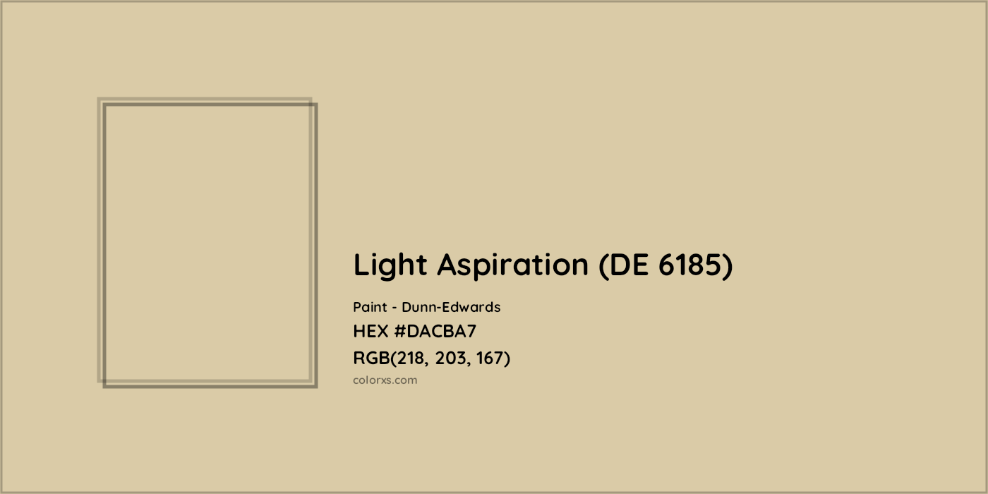 HEX #DACBA7 Light Aspiration (DE 6185) Paint Dunn-Edwards - Color Code