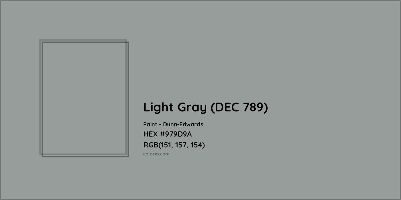 HEX #979D9A Light Gray (DEC 789) Paint Dunn-Edwards - Color Code