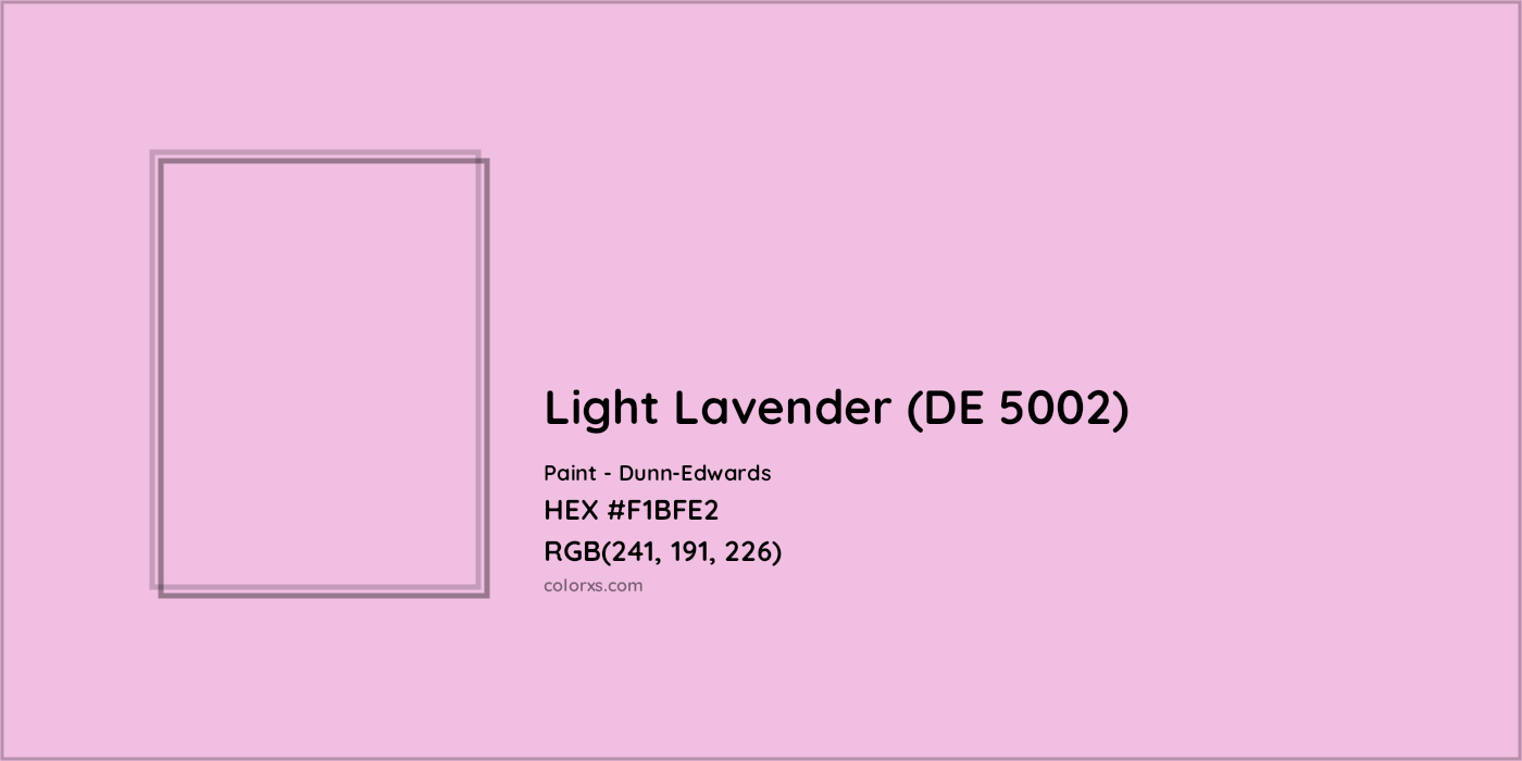 HEX #F1BFE2 Light Lavender (DE 5002) Paint Dunn-Edwards - Color Code