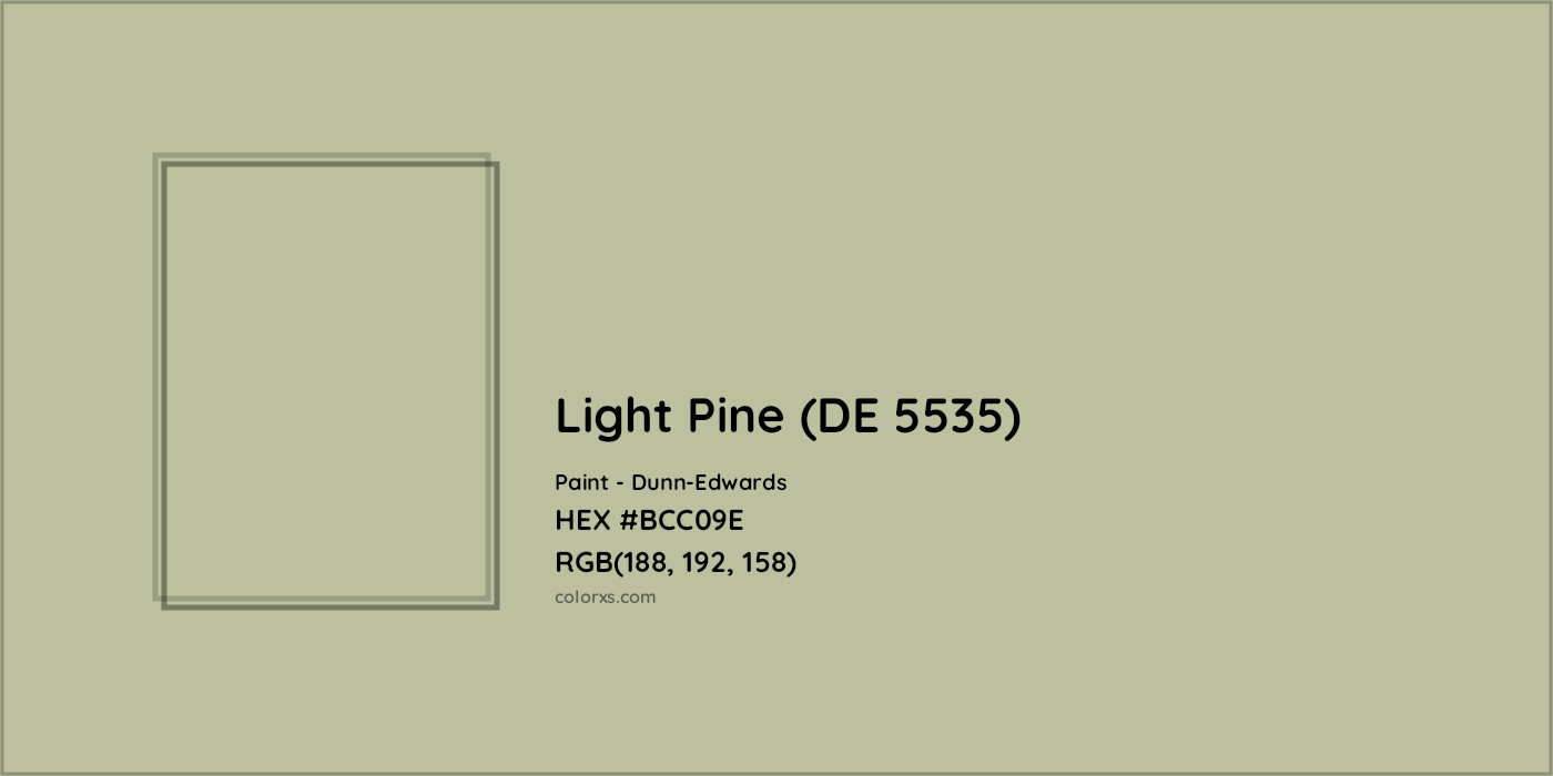 HEX #BCC09E Light Pine (DE 5535) Paint Dunn-Edwards - Color Code