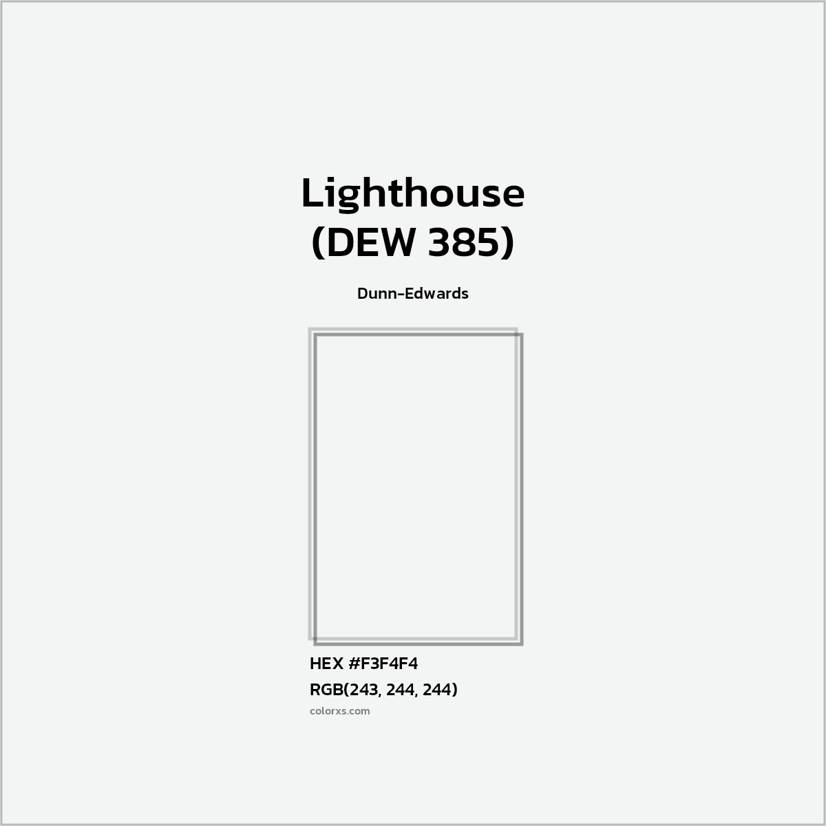 HEX #F3F4F4 Lighthouse (DEW 385) Paint Dunn-Edwards - Color Code