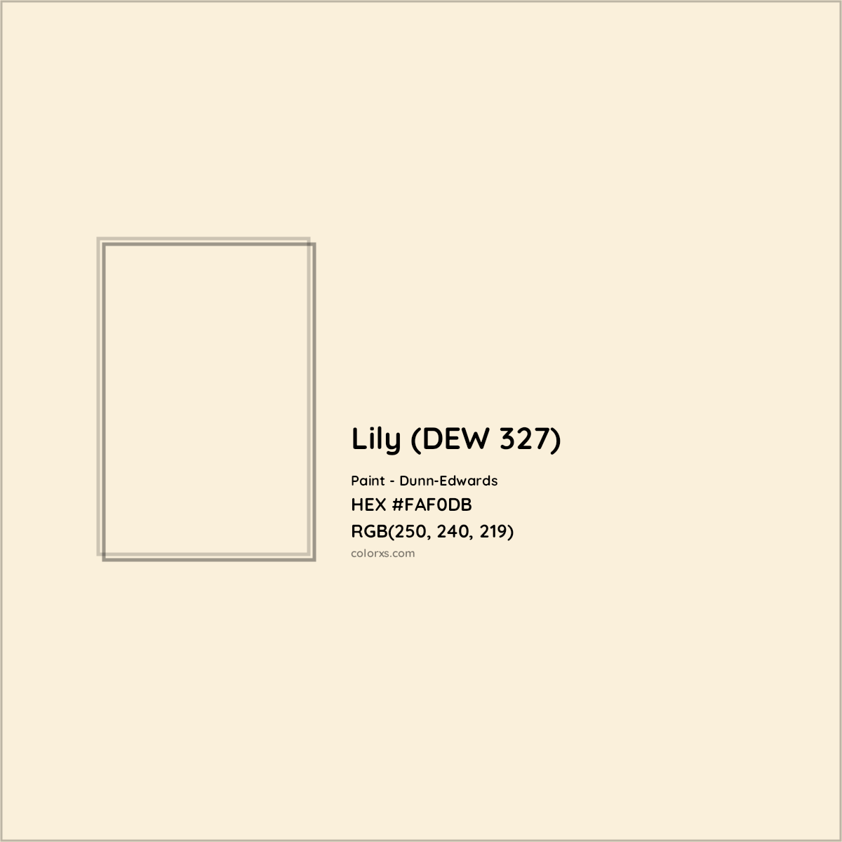 HEX #FAF0DB Lily (DEW 327) Paint Dunn-Edwards - Color Code