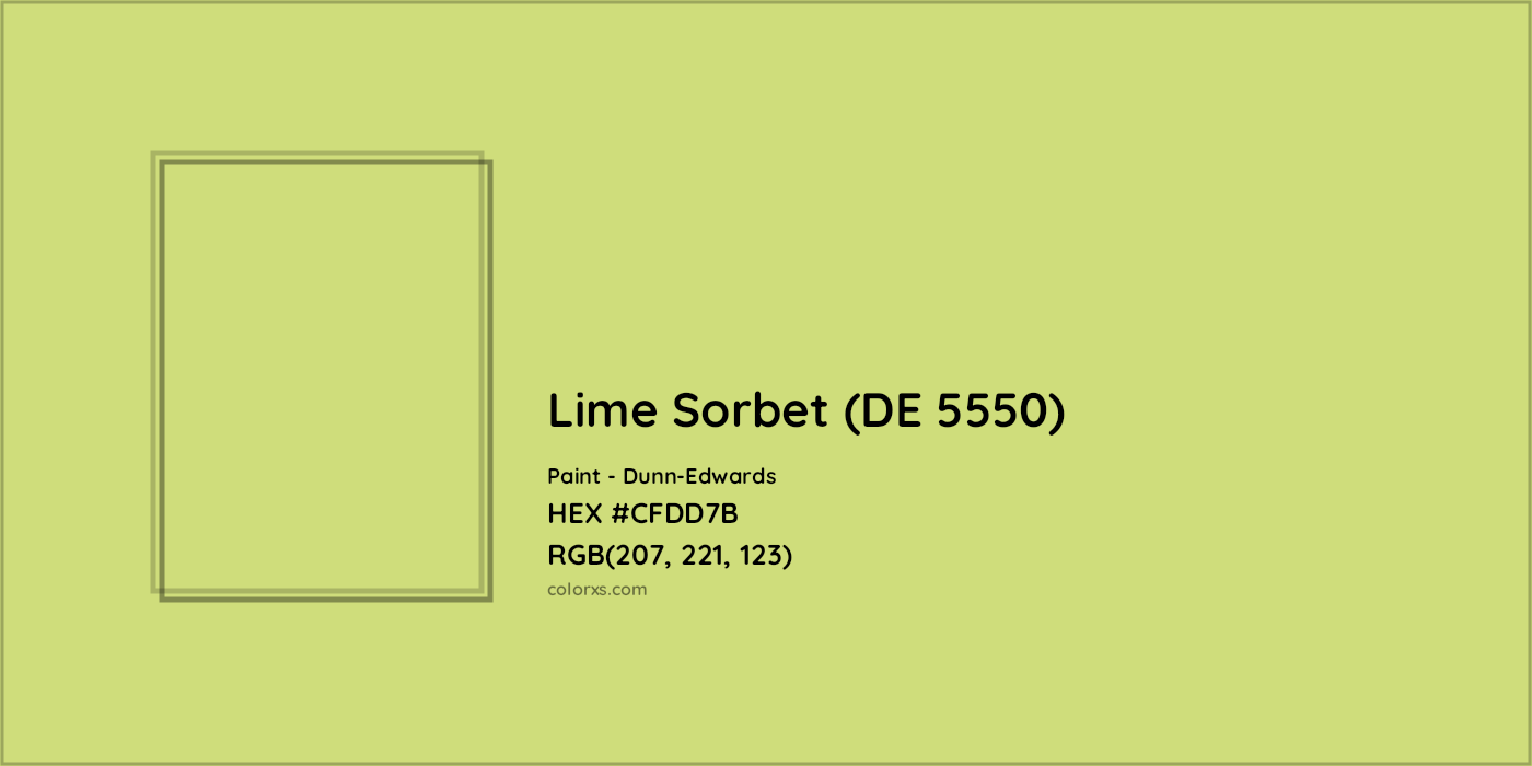 HEX #CFDD7B Lime Sorbet (DE 5550) Paint Dunn-Edwards - Color Code