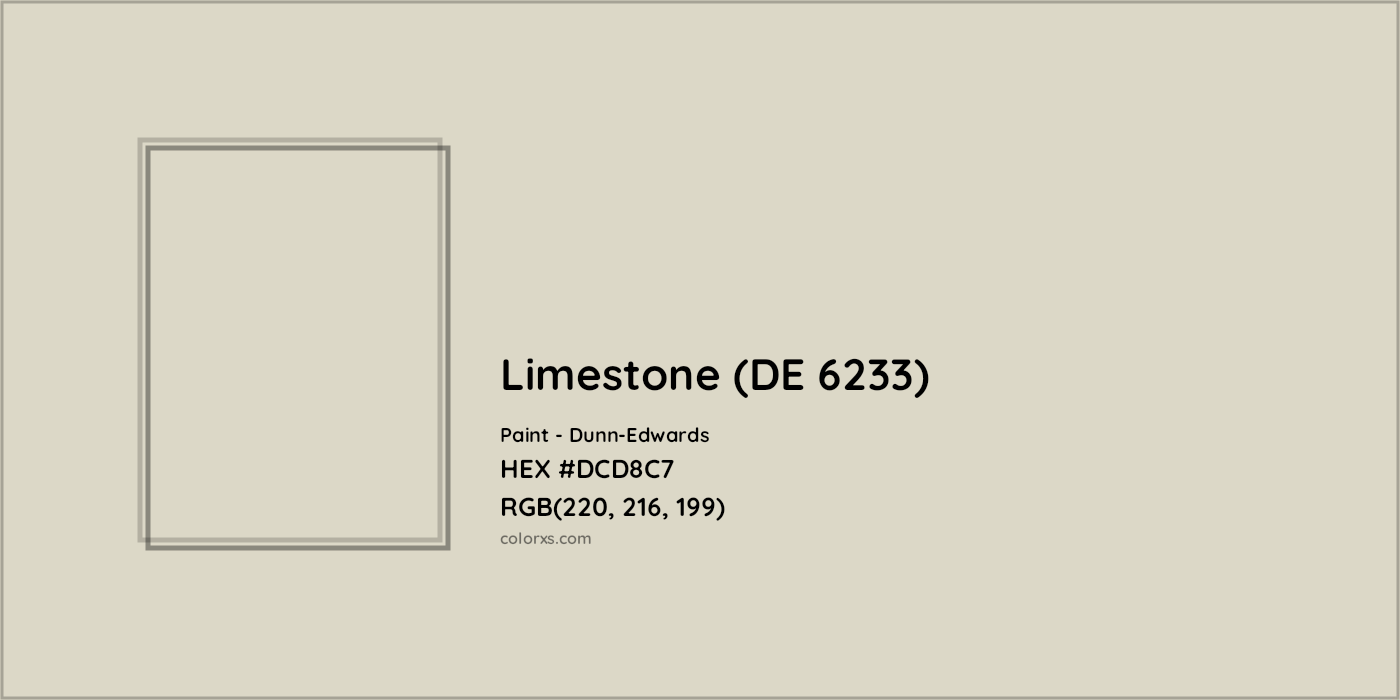 HEX #DCD8C7 Limestone (DE 6233) Paint Dunn-Edwards - Color Code