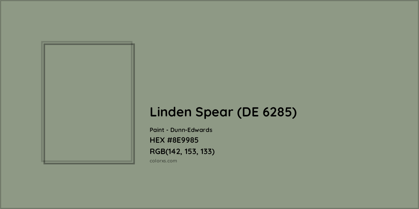 HEX #8E9985 Linden Spear (DE 6285) Paint Dunn-Edwards - Color Code