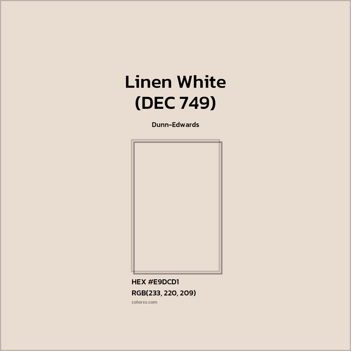 HEX #E9DCD1 Linen White (DEC 749) Paint Dunn-Edwards - Color Code
