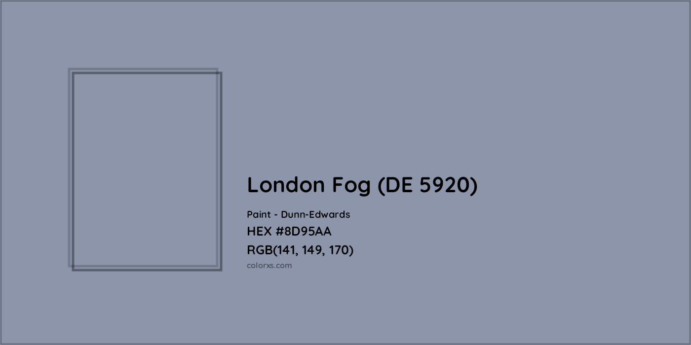 HEX #8D95AA London Fog (DE 5920) Paint Dunn-Edwards - Color Code