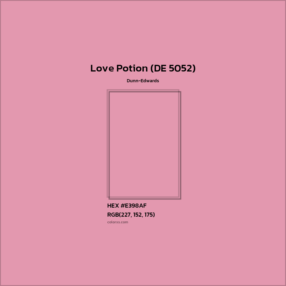 HEX #E398AF Love Potion (DE 5052) Paint Dunn-Edwards - Color Code