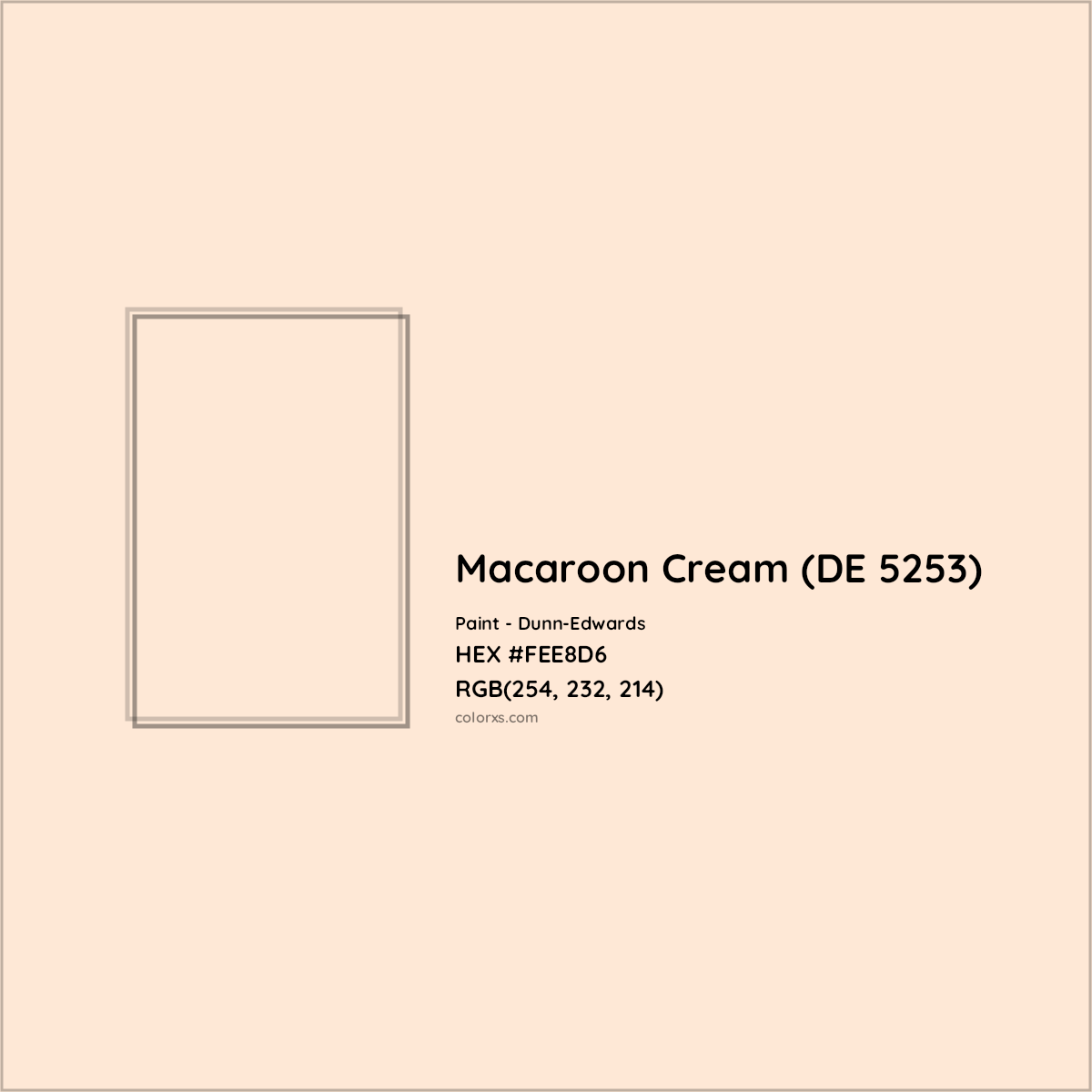 HEX #FEE8D6 Macaroon Cream (DE 5253) Paint Dunn-Edwards - Color Code