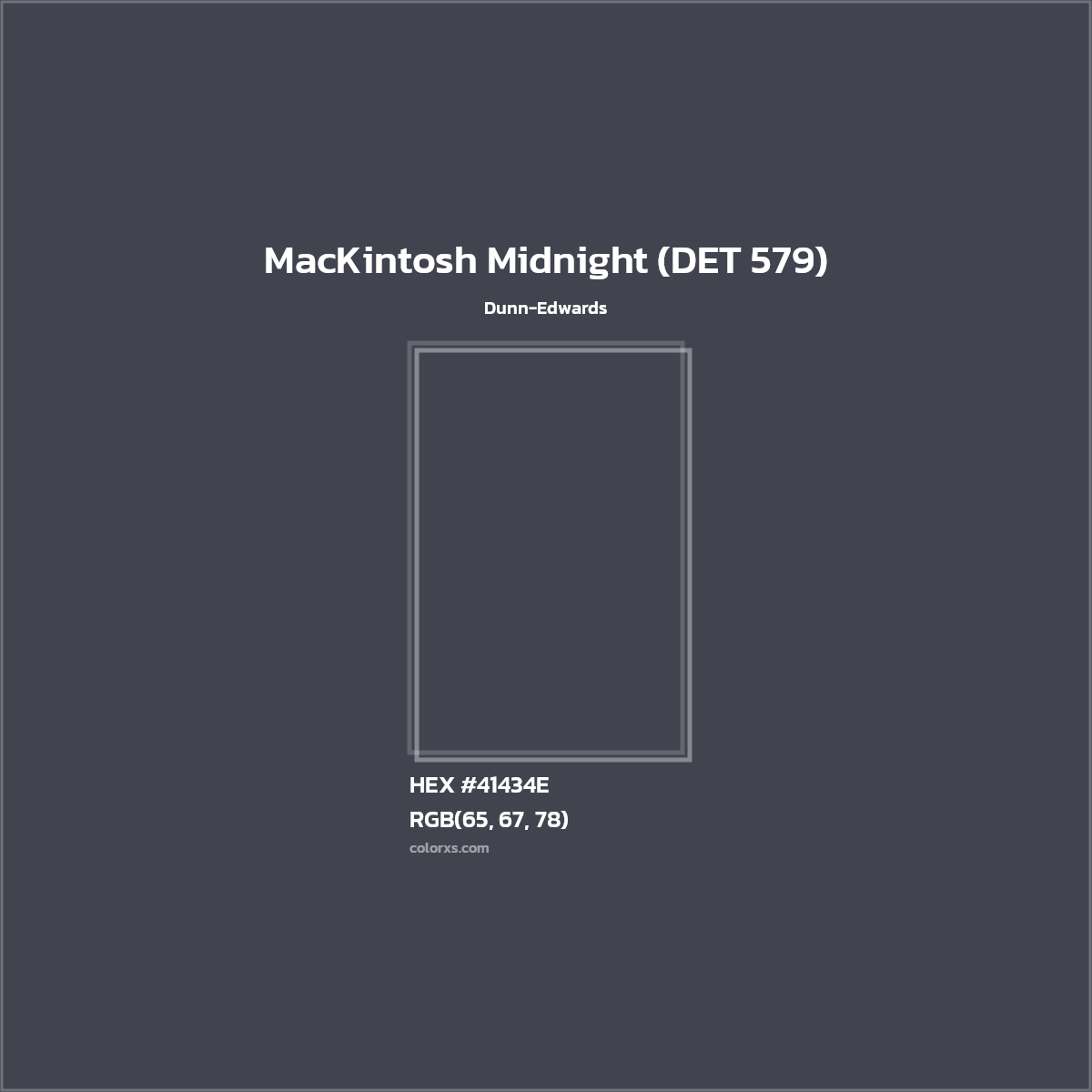 HEX #41434E MacKintosh Midnight (DET 579) Paint Dunn-Edwards - Color Code