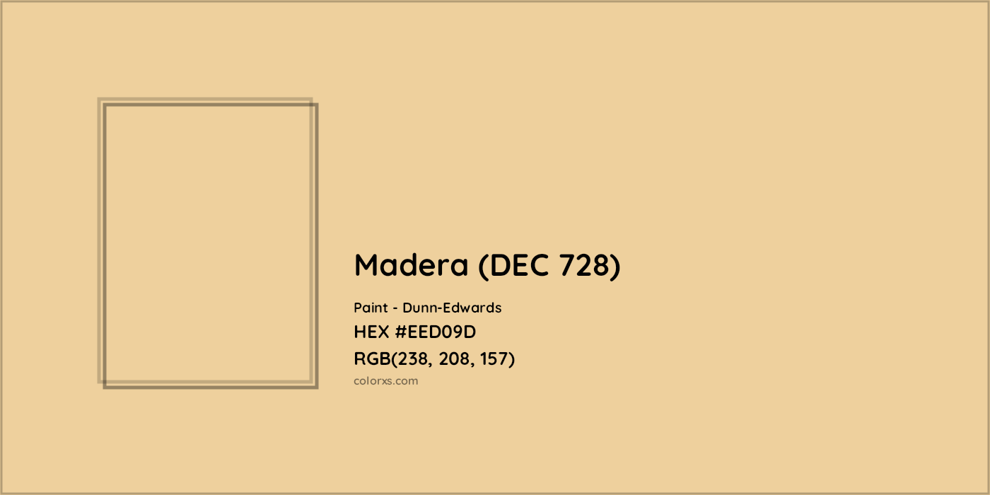 HEX #EED09D Madera (DEC 728) Paint Dunn-Edwards - Color Code