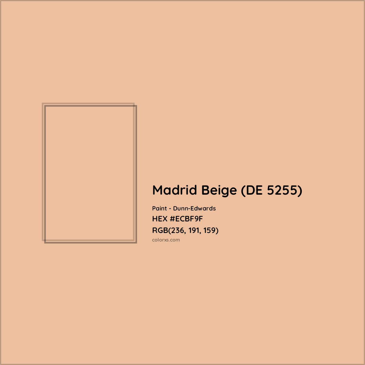 HEX #ECBF9F Madrid Beige (DE 5255) Paint Dunn-Edwards - Color Code