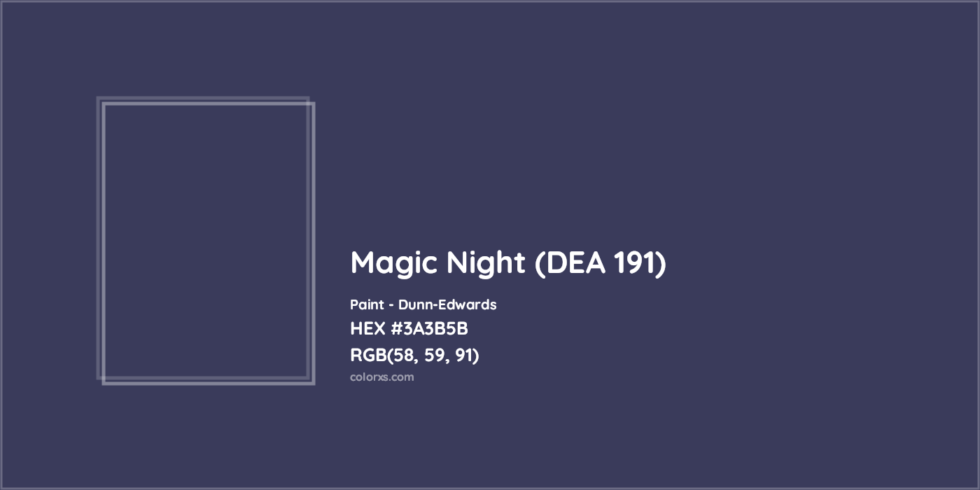 HEX #3A3B5B Magic Night (DEA 191) Paint Dunn-Edwards - Color Code