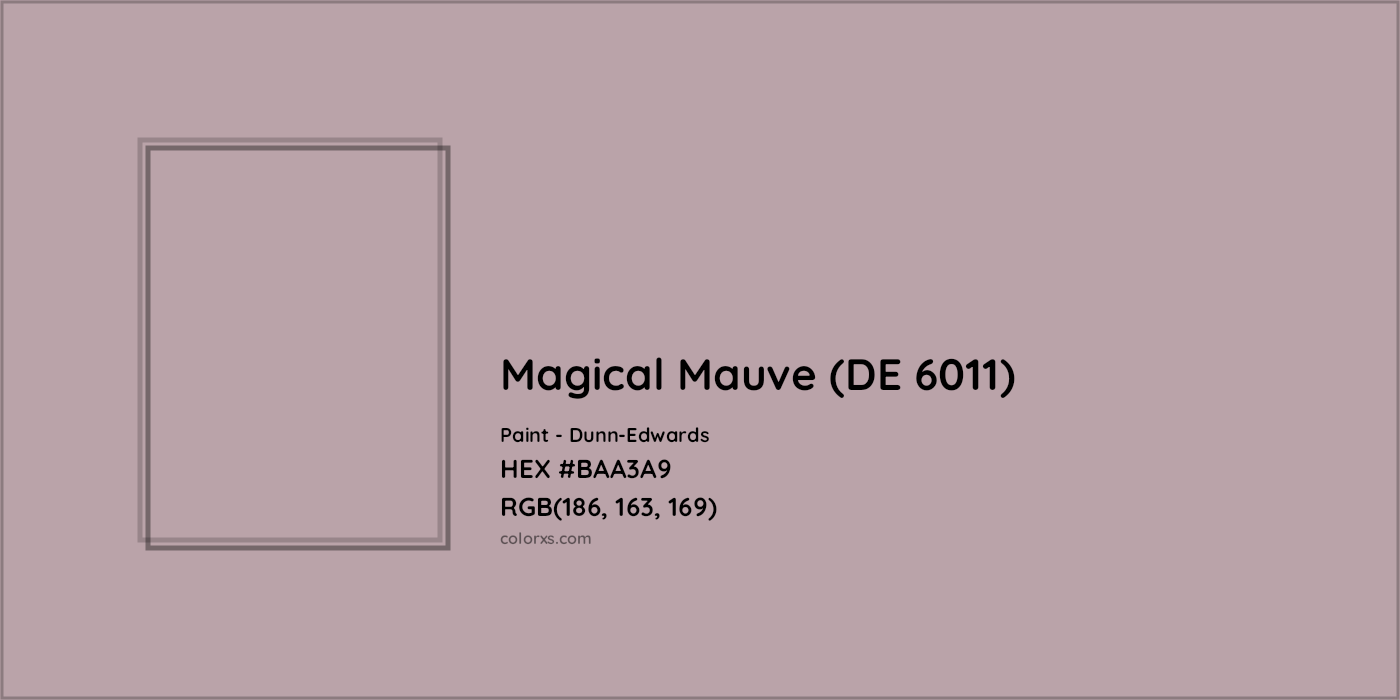 HEX #BAA3A9 Magical Mauve (DE 6011) Paint Dunn-Edwards - Color Code
