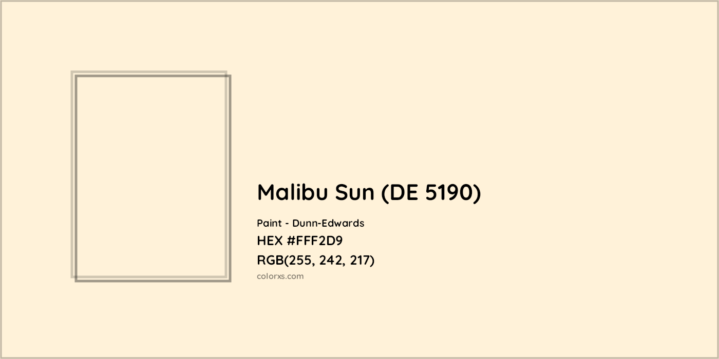 HEX #FFF2D9 Malibu Sun (DE 5190) Paint Dunn-Edwards - Color Code