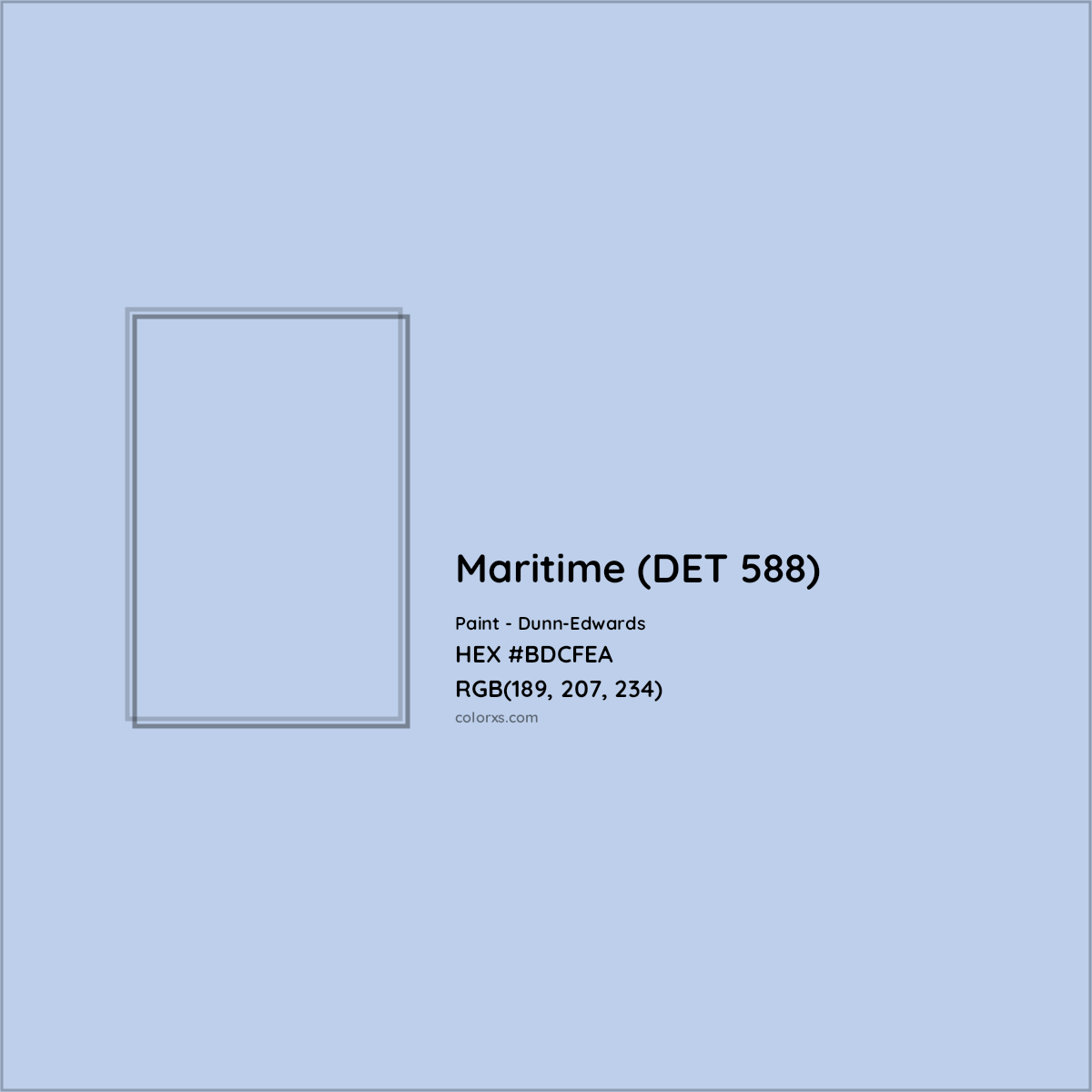 HEX #BDCFEA Maritime (DET 588) Paint Dunn-Edwards - Color Code