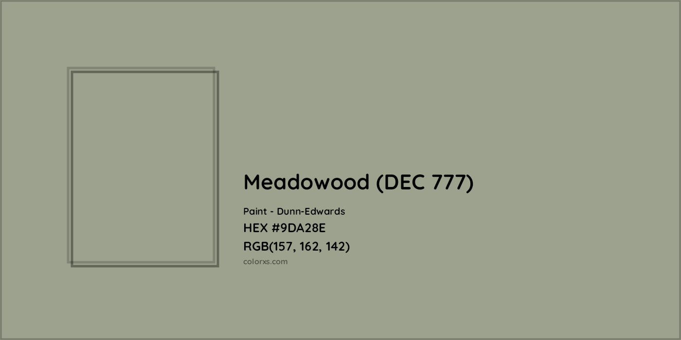 HEX #9DA28E Meadowood (DEC 777) Paint Dunn-Edwards - Color Code