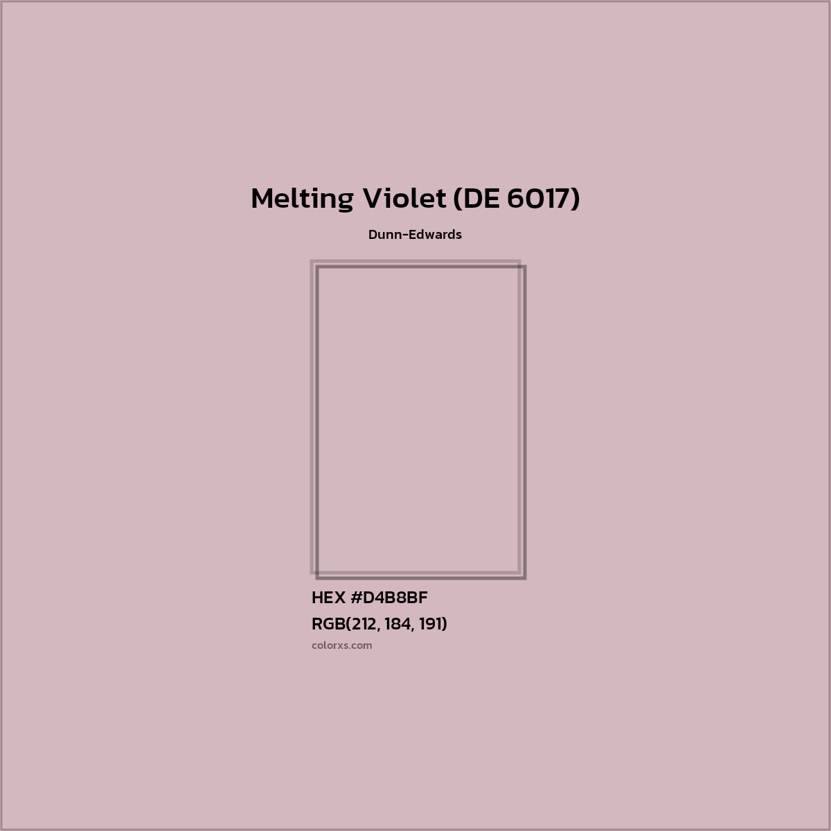 HEX #D4B8BF Melting Violet (DE 6017) Paint Dunn-Edwards - Color Code