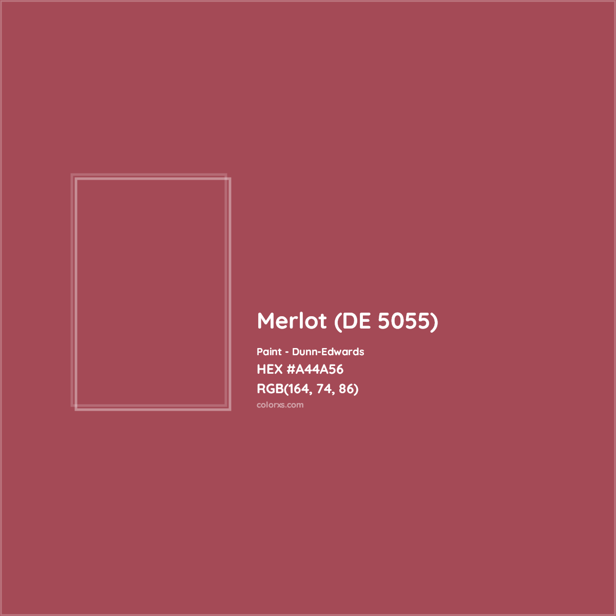 HEX #A44A56 Merlot (DE 5055) Paint Dunn-Edwards - Color Code