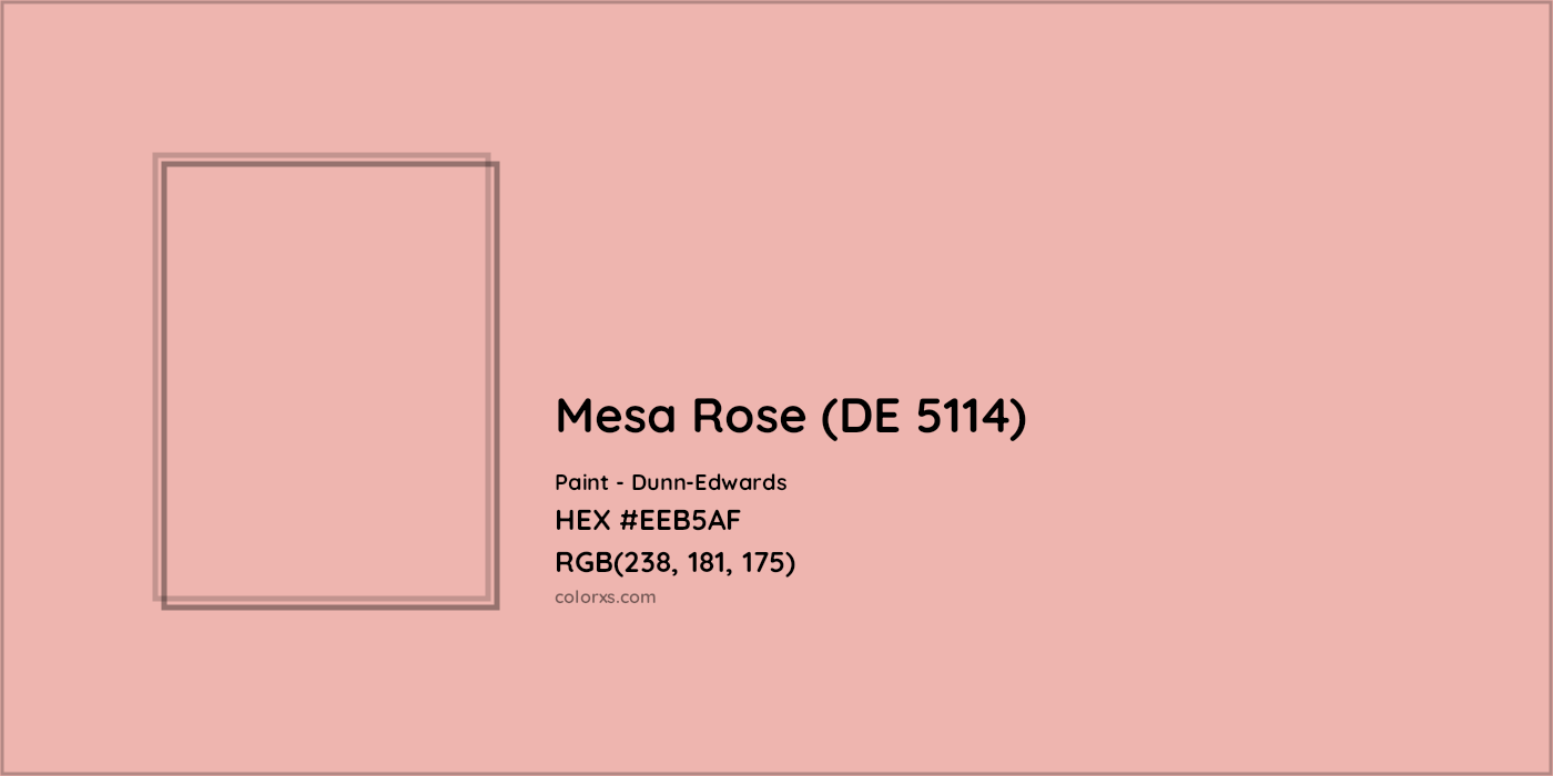 HEX #EEB5AF Mesa Rose (DE 5114) Paint Dunn-Edwards - Color Code