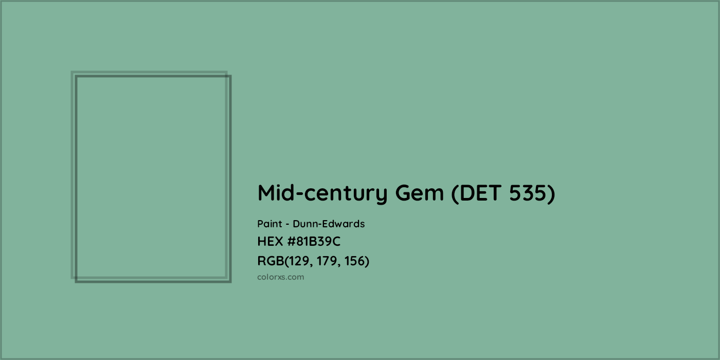 HEX #81B39C Mid-century Gem (DET 535) Paint Dunn-Edwards - Color Code