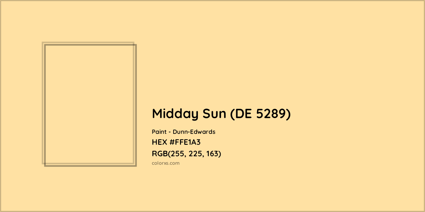 HEX #FFE1A3 Midday Sun (DE 5289) Paint Dunn-Edwards - Color Code