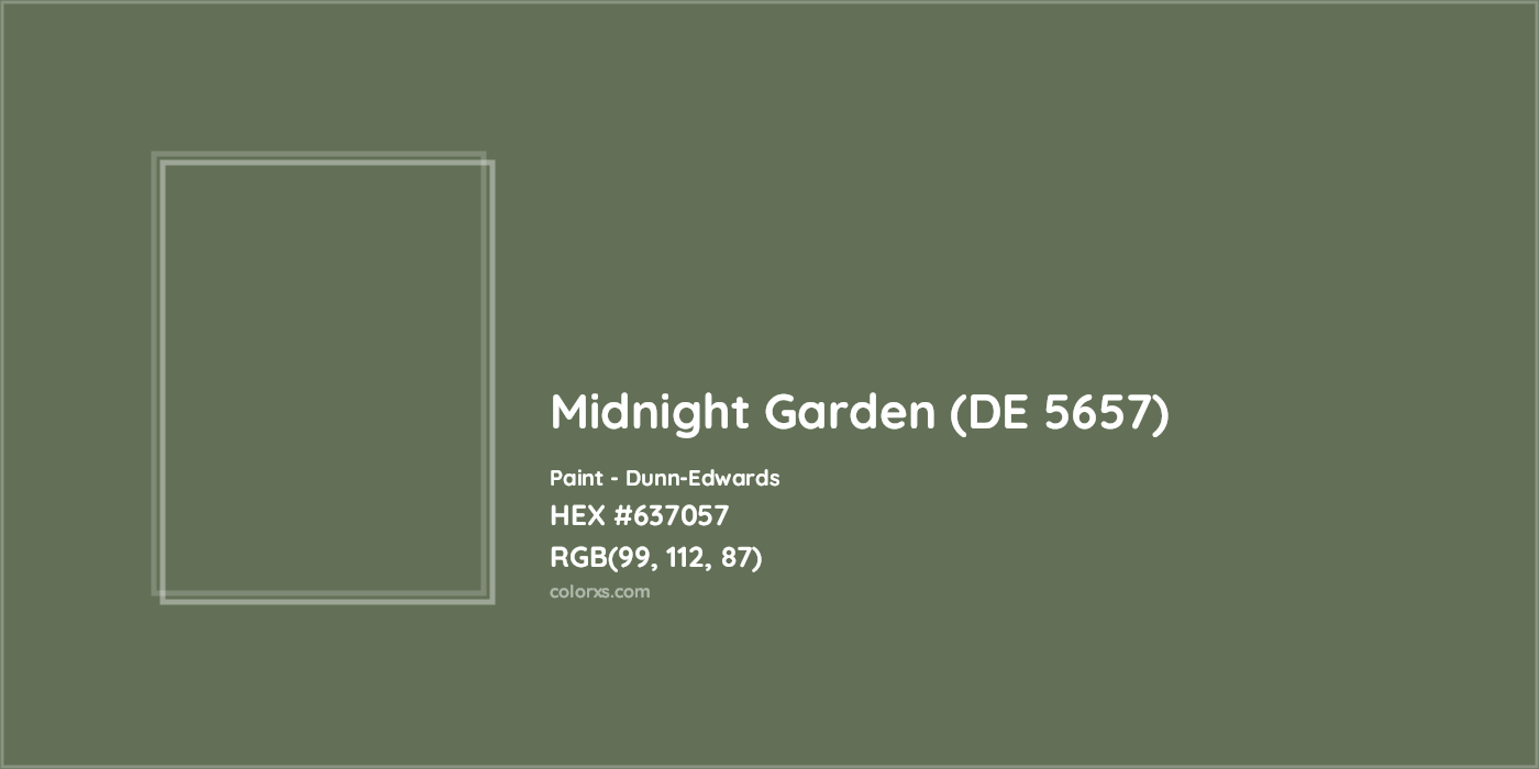 HEX #637057 Midnight Garden (DE 5657) Paint Dunn-Edwards - Color Code