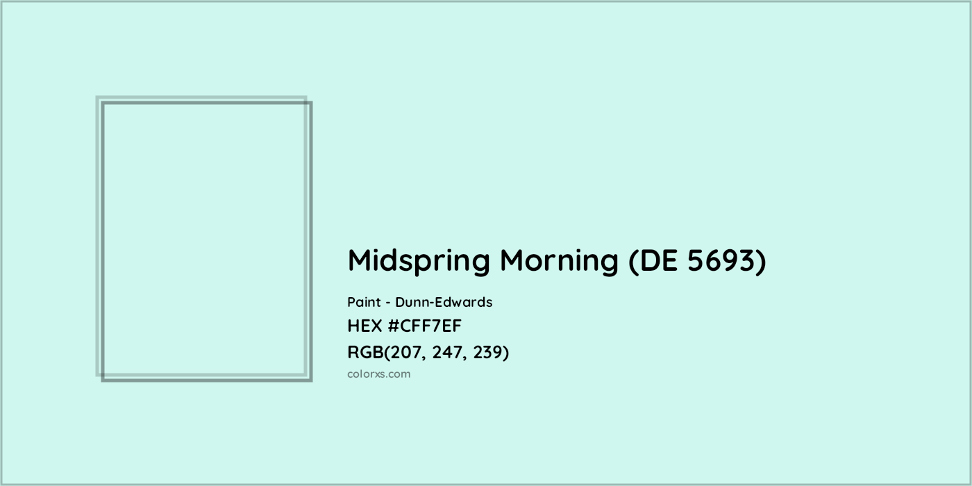 HEX #CFF7EF Midspring Morning (DE 5693) Paint Dunn-Edwards - Color Code