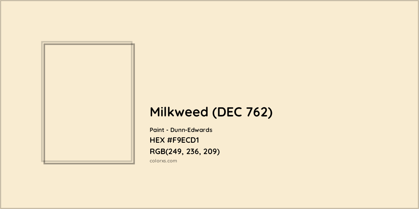 HEX #F9ECD1 Milkweed (DEC 762) Paint Dunn-Edwards - Color Code